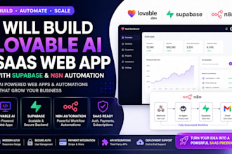 build lovable ai, supabase web app, saas app lovable dev and n8n automation