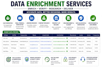 do data enrichment, email , linkedin and lead research
