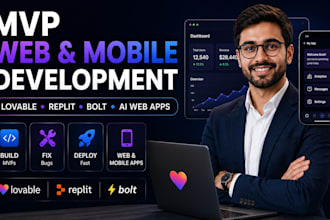 develop and fix mvp web, mobile apps, lovable, replit, bolt, ai web apps