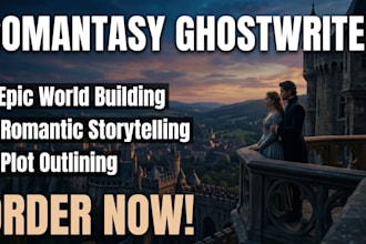 ghostwrite your epic fantasy novel, romantasy, or fiction ebook