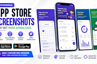 create aso optimized app store and google play screenshots