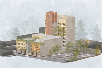 create post digital architectural visualization and collages