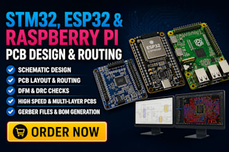 stm32 esp32 and raspberry pi pcb design and routing