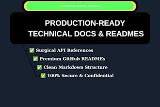 write professional technical documentation API references and github readmes
