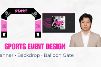 design professional event banners and balloon gates