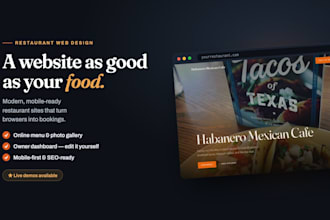 design a restaurant website with online menu and owner dashboard