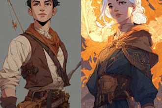 draw fantasy female, dnd illustration