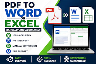 convert PDF to word and excel manually