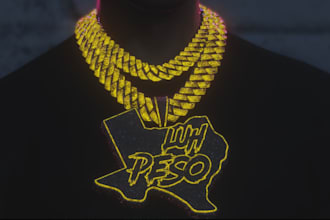 do glowing chains jewelry 3d pendant and accessories tattoo for gta5 or fivem