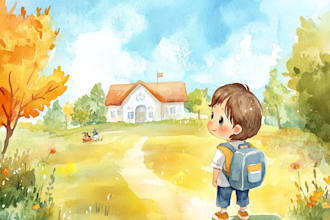 watercolor children book illustration