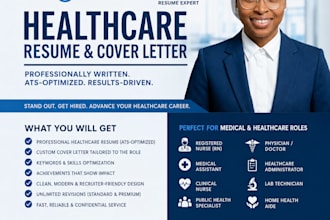 write and edit healthcare resume CV and cover letter for medical roles