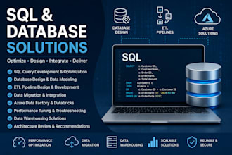 create sql queries, database design, etl, and data migration