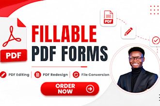 create fillable PDF forms, PDF redesign and file conversion