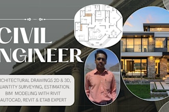 be draw architectural and structural 2d and 3d drawings