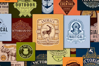 design retro hand drawn vintage badge logo for your brand