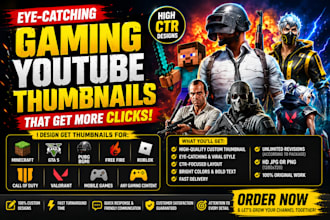 design eye catching gaming youtube thumbnails that get more clicks