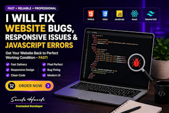 fix front end responsive issues and fix html css javascript react bugs