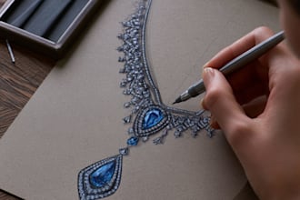 do a quick jewelry sketch design your concept