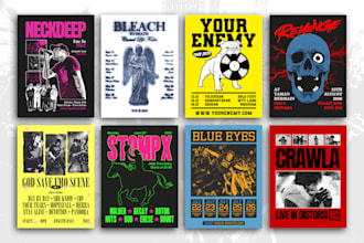 design punk metal poster flyer for your gigs or party