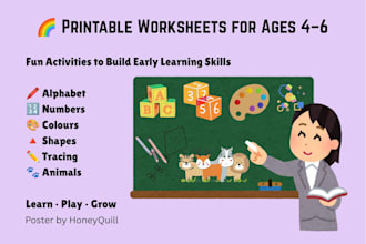 design custom educational worksheets and tracing practice for children