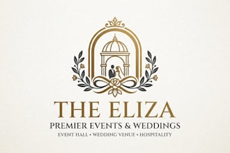 design a professional venue logo for event hall, wedding venue and hospitality