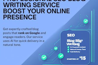write SEO blog posts and ai content writing that ranks on google