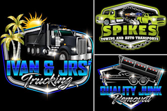 design transport hotshot towing hand truck dispatch logo