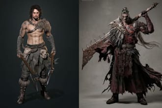 create aaa realistic 3d characters for games, 3d game characters and animation