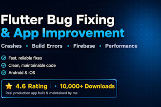 fix flutter app bugs, crashes, and firebase errors fast