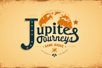 do make awesome style jupiter journeys vintage logo design