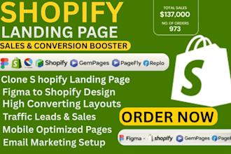 clone shopify landing page figma with high converting design