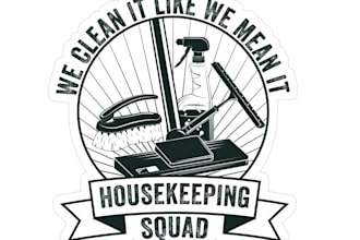 do residential and commercial cleaning service logo in 24 hour