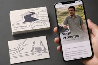 design a minimalist qr business card with mini website