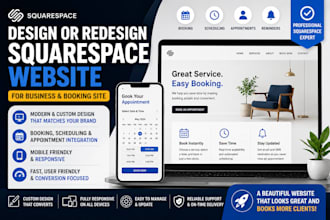 design, redesign squarespace website for business and booking site