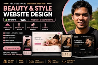 design shopify spa braid salon website wix hair extension barber website