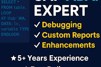 provide sap abap support, debugging and custom development