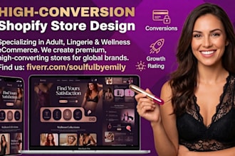design SEO optimized adult shopify store, lingerie, toys and private label store