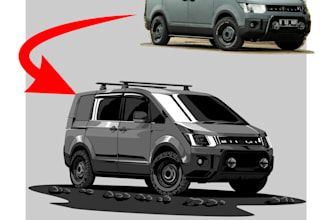 turn your car or motorcycle photo into a custom illustration