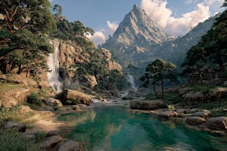 draw a natural landscape and background illustration