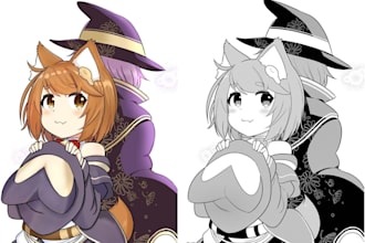 digitally color manga pages and anime illustrations