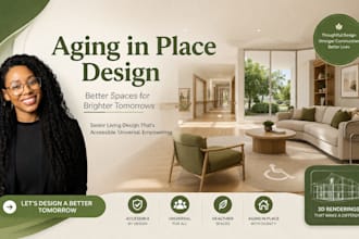 aging in place senior living design accessible universal 3d rendering
