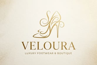 design an elegant high heels logo for fashion brand, boutique and footwear