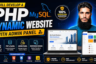 create a custom PHP mysql website with admin panel