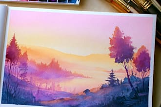 concept art, fantasy landscape character illustration