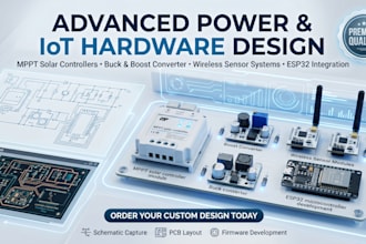 design iot pcb schematic buck boost converter and  mppt solar power controller