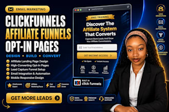 design your opt in landing page in click funnels, email marketing automation