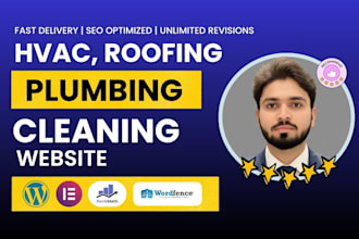 design hvac, roofing, plumbing, cleaning, construction, contractor website