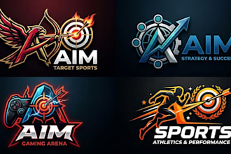 design a powerful aim logo for target, business, gaming and sports brand
