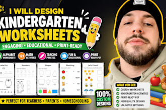 create custom kindergarten worksheets and printable learning activities