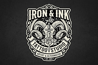 design a bold  logo for tattoo studio, artist and alternative brand identity